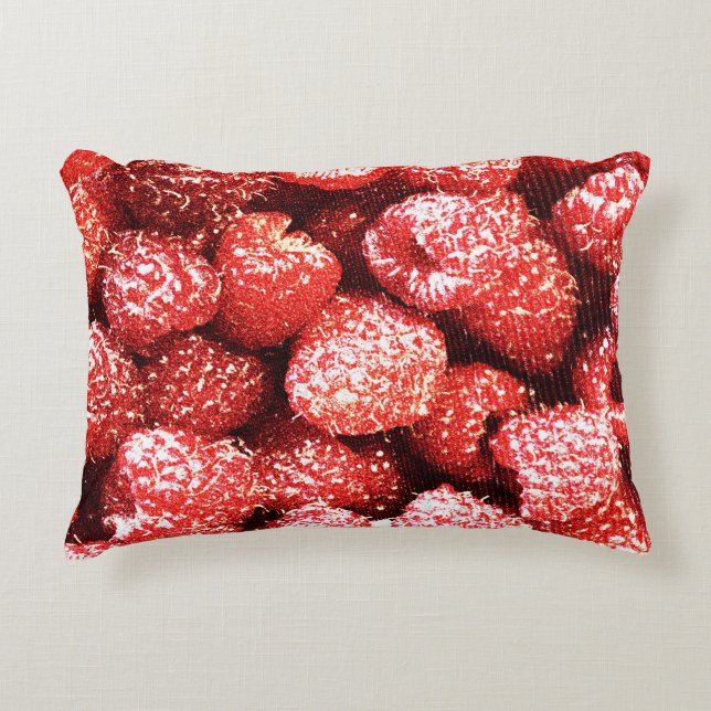 "Raspberries Fruit" Cute Photo. Buy Now Decorative Cushion (Front)