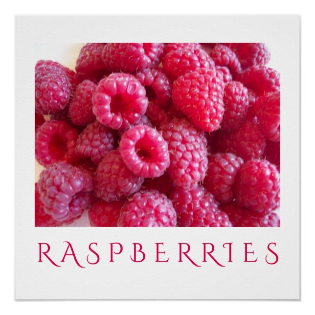 Raspberries Kitchen Art Poster for Home Decor (Front)