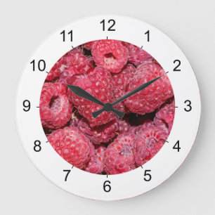 Raspberries Large Clock