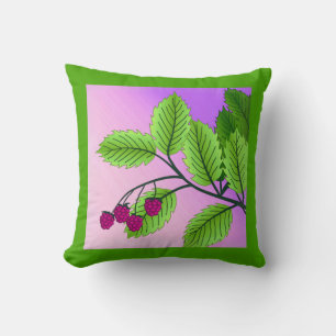 Raspberries on a branch cushion
