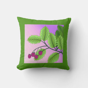 Raspberries on a branch cushion