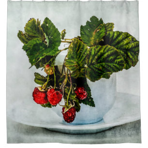 Raspberries Shower Curtain