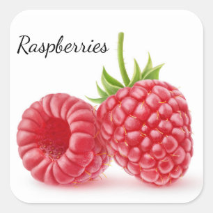 Raspberries Square Sticker
