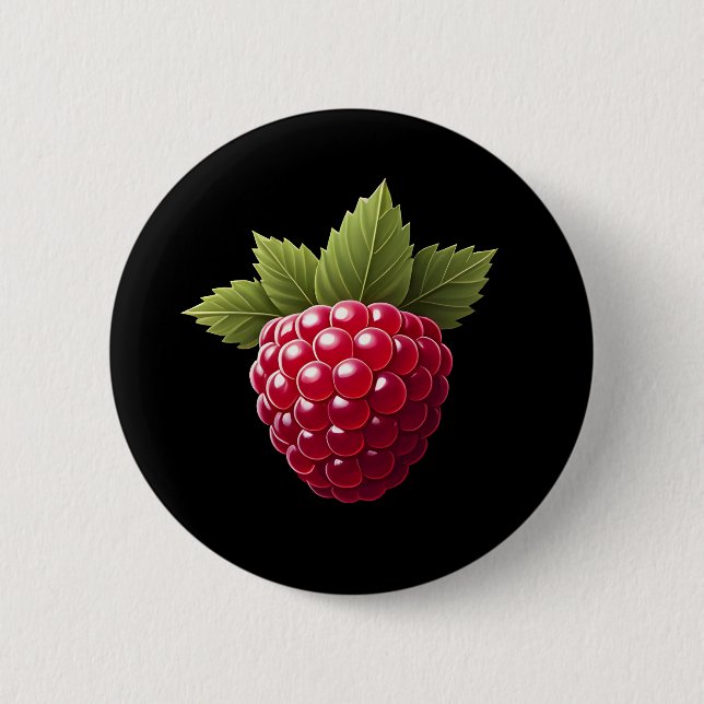 Raspberry 6 Cm Round Badge (Front)