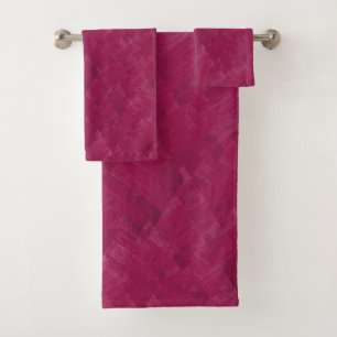 Raspberry abstract grunge pattern. bath towel set