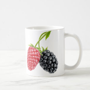 Raspberry and blackberry coffee mug