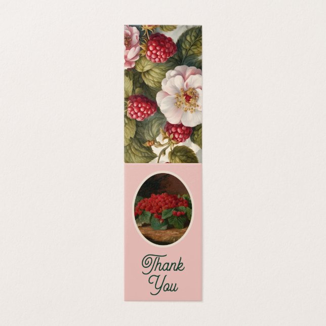 Raspberry and Floral Folded Thank You Card (Outside Unfolded)
