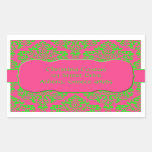 Raspberry and Lime Rectangular Sticker