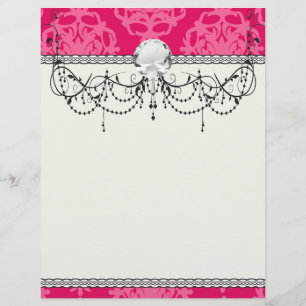 Raspberry and pink damask