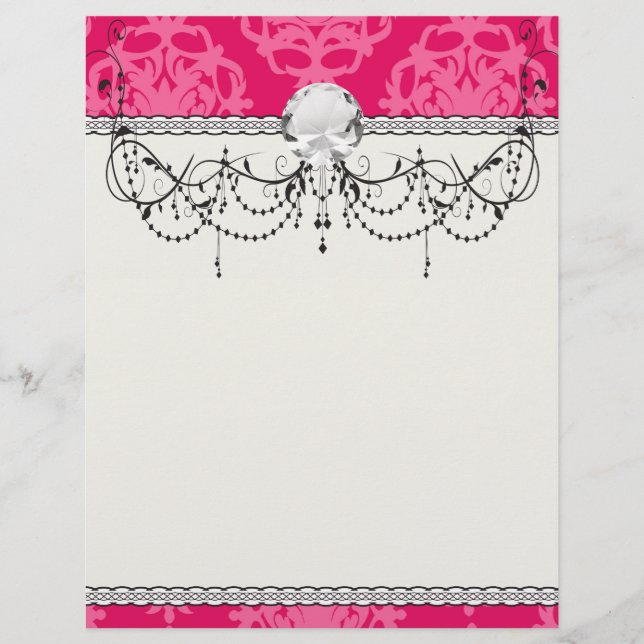 Raspberry and pink damask (Front)