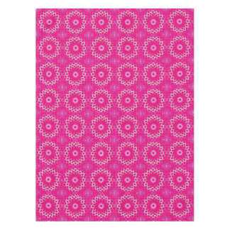 Raspberry and White Floral Tablecloth