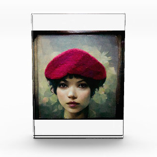 Raspberry Beret Photo Block