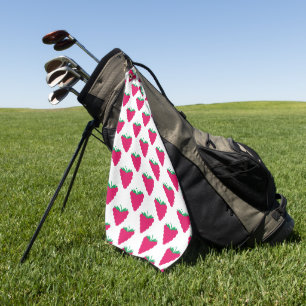 Raspberry Berry Fruit Pink Pattern Golf Towel