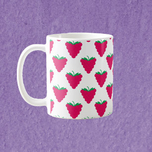 Raspberry Berry Pink Fruit Pattern Coffee Mug