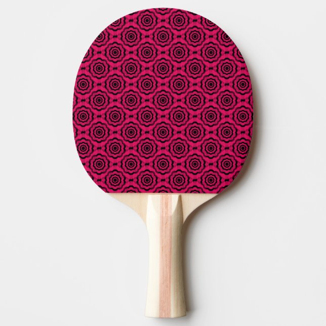 Raspberry Black Flower Seamless Pattern Ping Pong Paddle (Front)