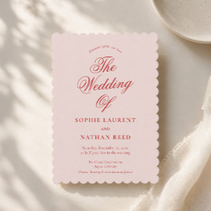 Raspberry Blush Romantic Wedding Invitation
