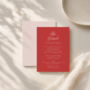 Raspberry Blush Wedding Details Card