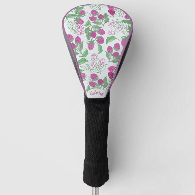 Raspberry Botanical Golf Head Cover (Front)