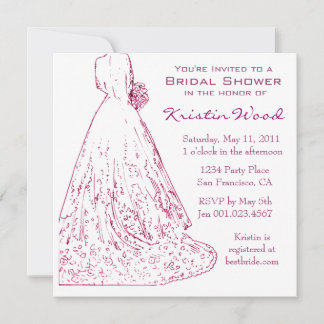 Raspberry Bridal Shower Invitation