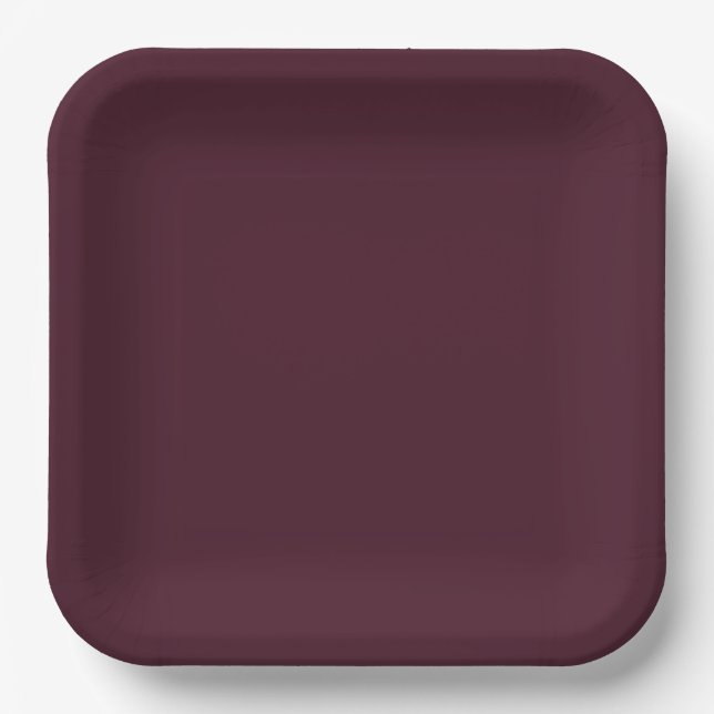 Raspberry Burgundy, Solid Burgundy  Paper Plate (Front)