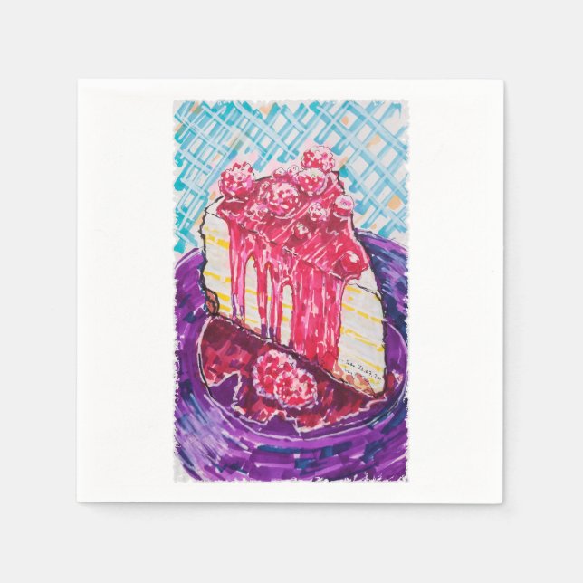 Raspberry Cake Napkin (Front)