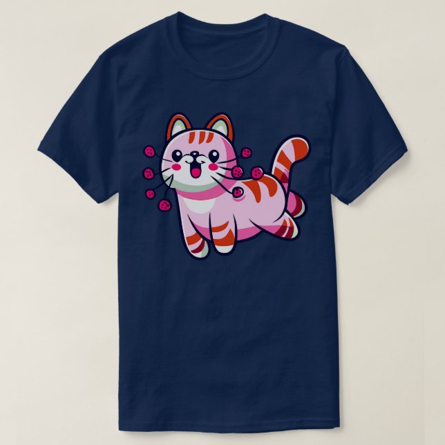 raspberry cat pink cat pink kitten T-Shirt (Design Front)