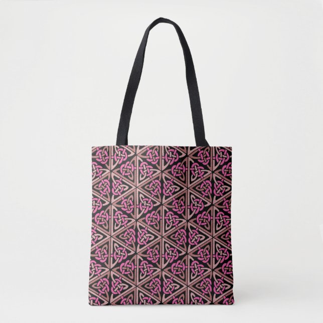 Raspberry Cerltic Knots Tote (Front)