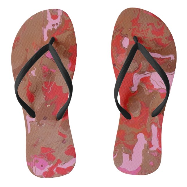 Raspberry Chocolate Maderi Abstract Thongs (Footbed)