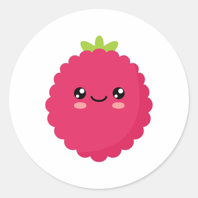 Raspberry Classic Round Sticker (Front)