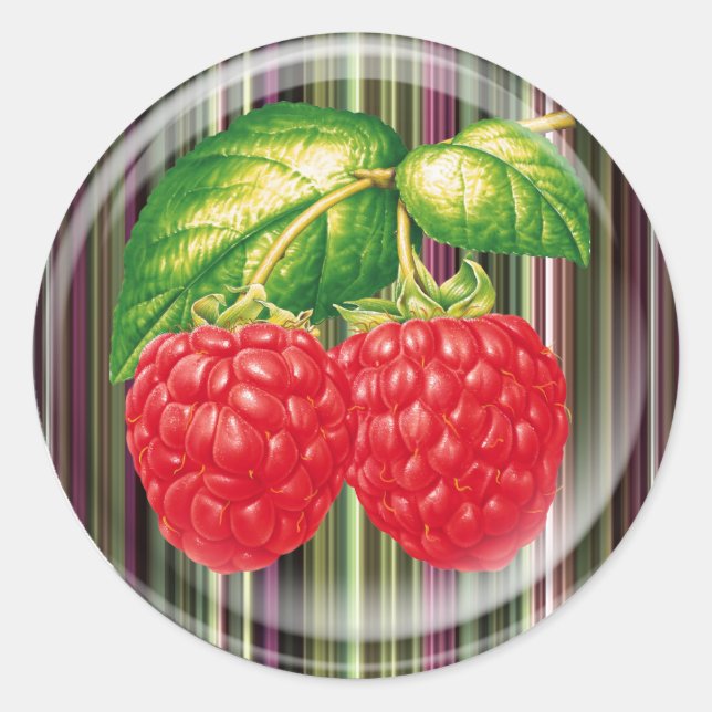 Raspberry Classic Round Sticker (Front)