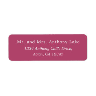 Raspberry colour return address label