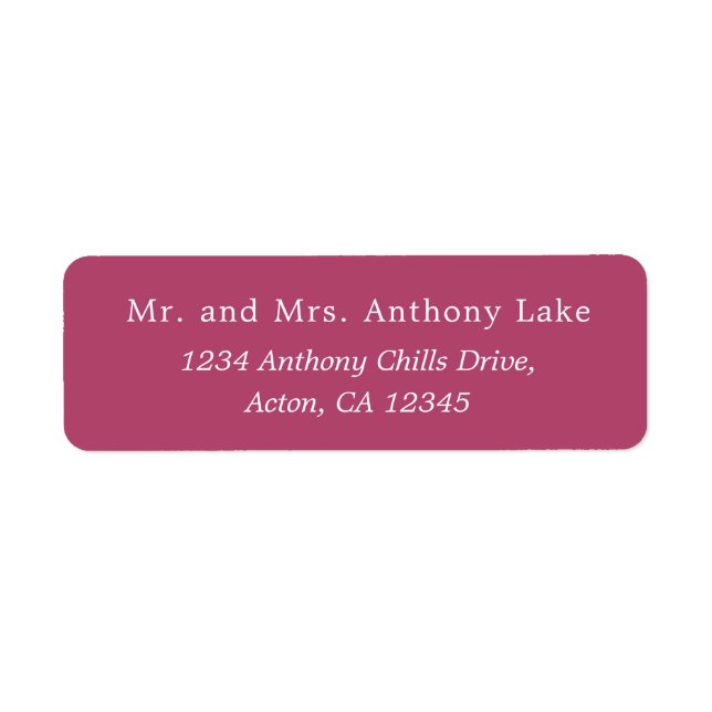 Raspberry colour return address label (Front)