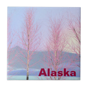 Raspberry Creme Birch Ceramic Tile