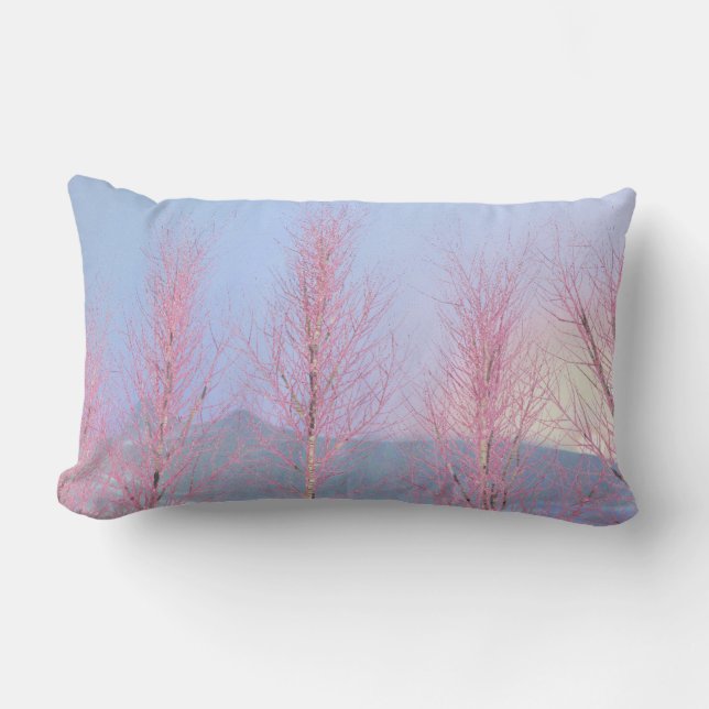 Raspberry Creme Birch Throw Pillow (Front)
