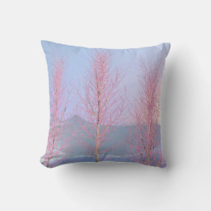 Raspberry Creme Birch Throw Pillow