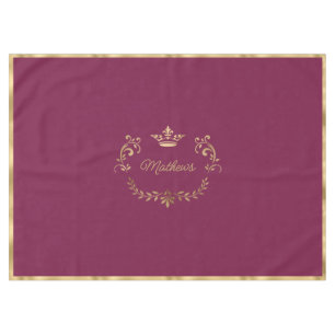 Raspberry Crown Crest Personalised Tablecloth