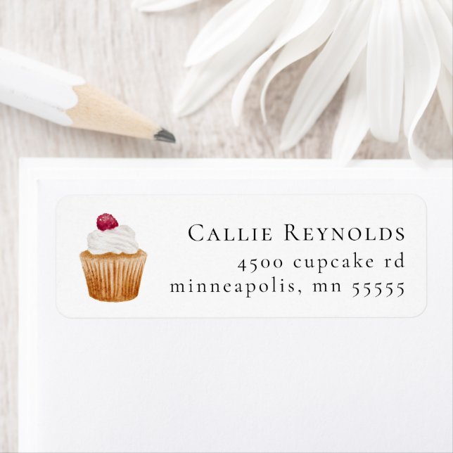 Raspberry Cupcake Return Address Label (Insitu)