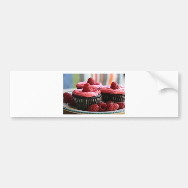 Raspberry Cupcakes Bumper Sticker (Front)