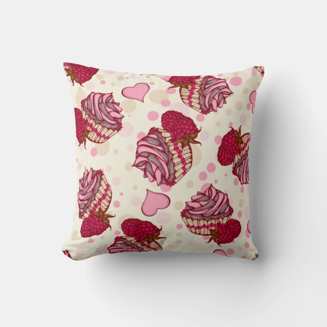 Raspberry Cupcakes Cushion (Front)