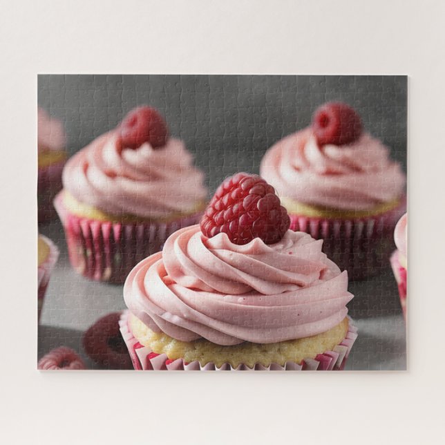 Raspberry Cupcakes Jigsaw Puzzle (Horizontal)