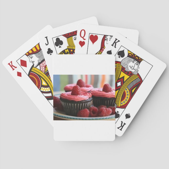 Raspberry Cupcakes Playing Cards (Back)