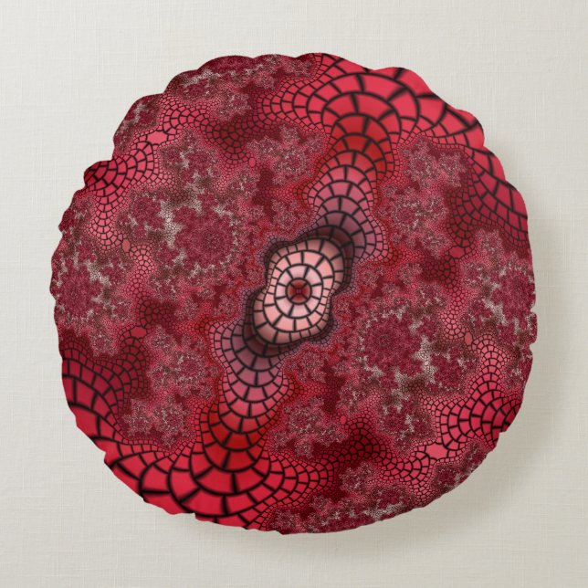 raspberry dreams  round cushion (Front)