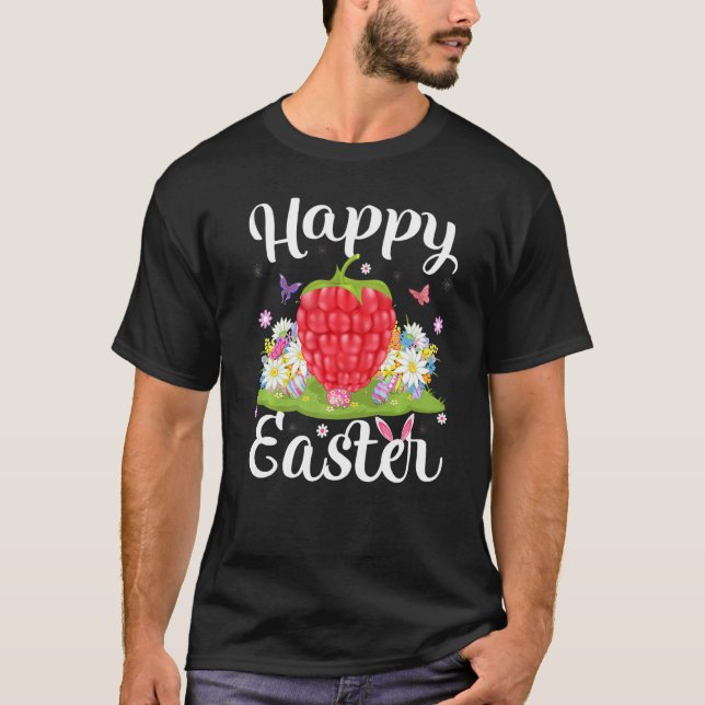 Raspberry Easter Egg Hunting Floral Raspberry East T-Shirt (Front)