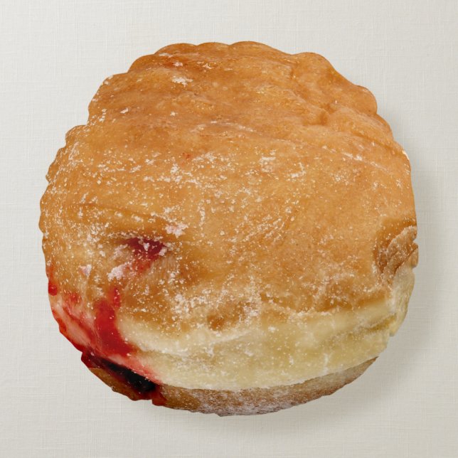 Raspberry Filled Doughnut Round Cushion (Front)