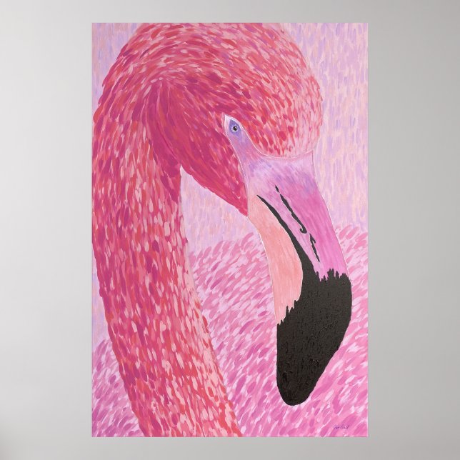 Raspberry Flamingo Print- by Just Dahl Poster (Front)