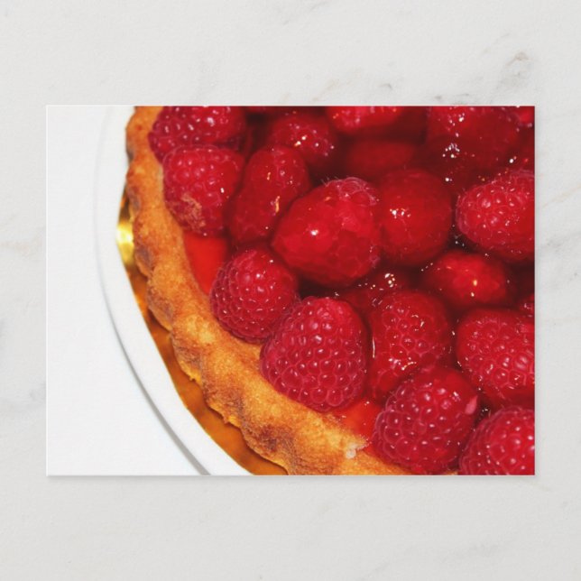Raspberry flan dessert postcard (Front)