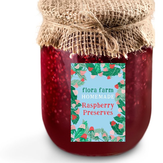 Raspberry Frame Custom Homemade Jam Food Label (Raspberry Frame Custom Homemade Jam Jelly Food Label
)