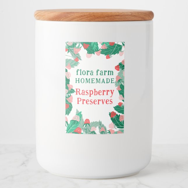 Raspberry Frame Custom Homemade Jam Food Label (Front)