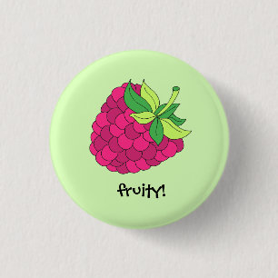 Raspberry Fruit 3 Cm Round Badge
