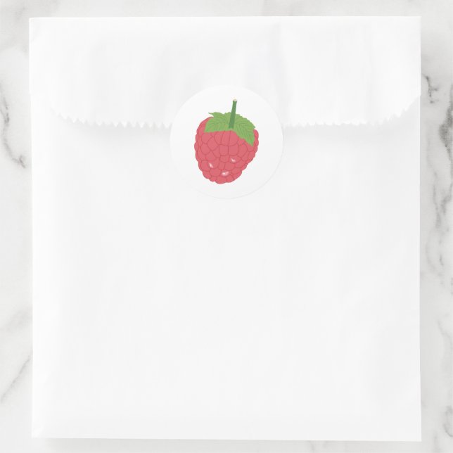 Raspberry Fruit Design Classic Round Sticker (Bag)